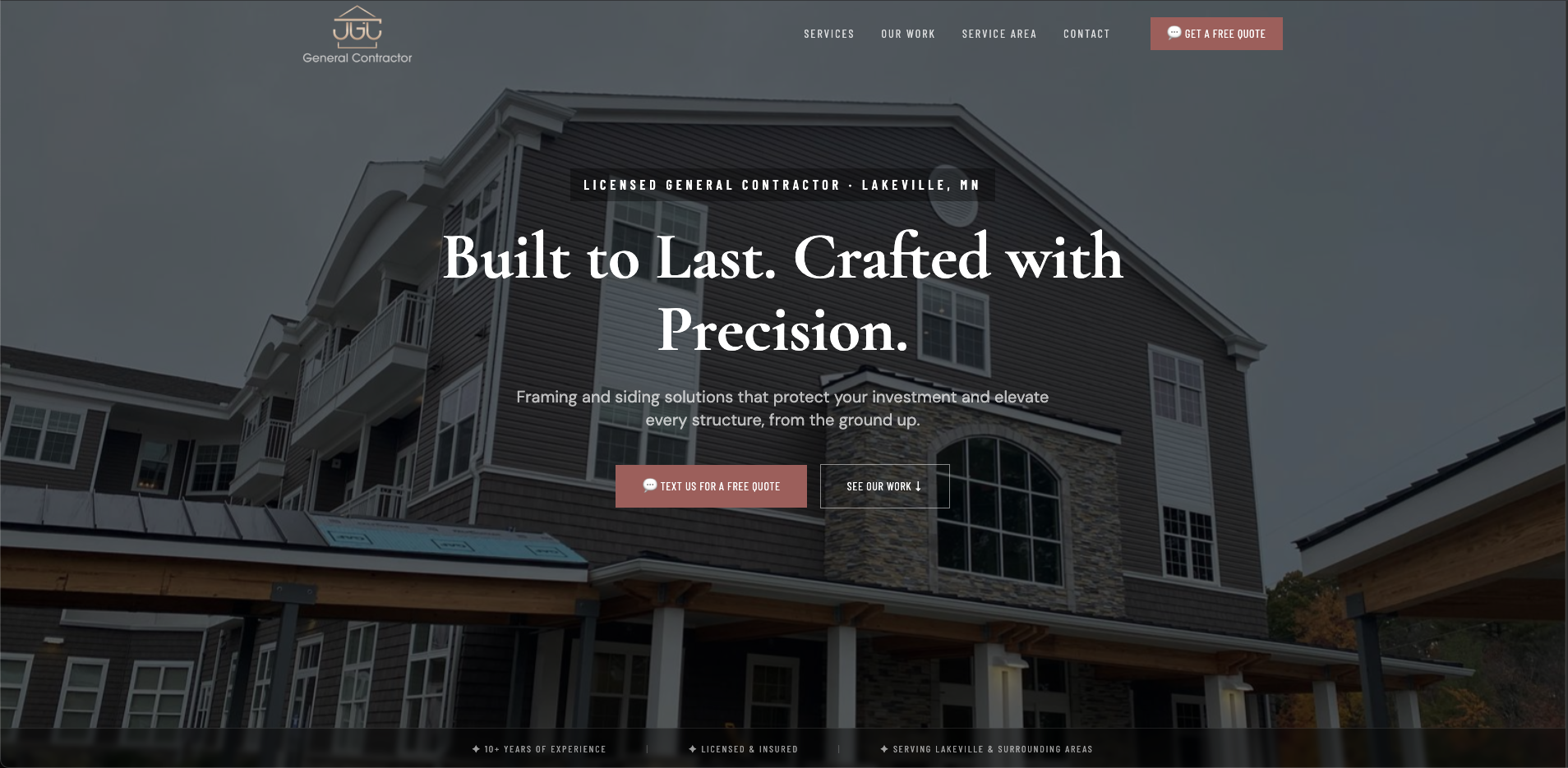 JGC General Contractor website preview